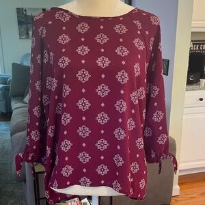 Papermoon Burgundy Geometric Blouse